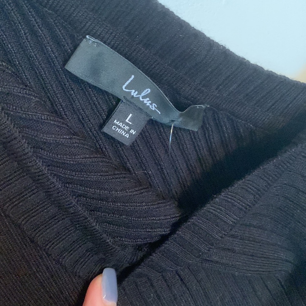 Lulus Ribbed One Shoulder Sweater - Picture 5 of 5